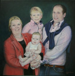 familieportret, olie op linnen, 60 x 60 cm, in opdracht gemaakt